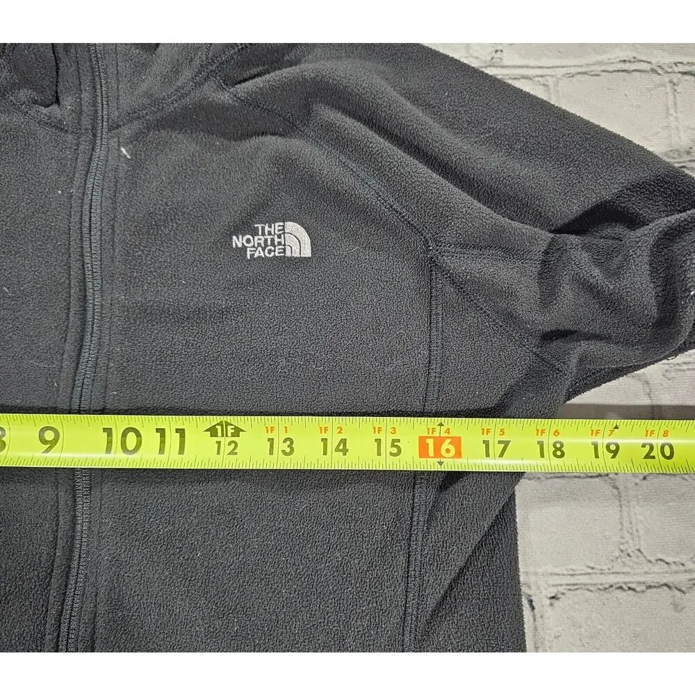 North Face Jacket Black Fleece Full Zip Up Long Sleeve Logo WOMENS SIZE M